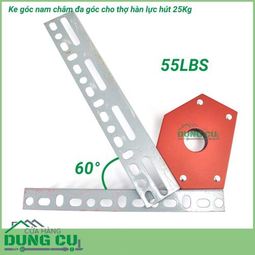 Ke góc nam châm đa giác lực hút 25kg - 55lbs