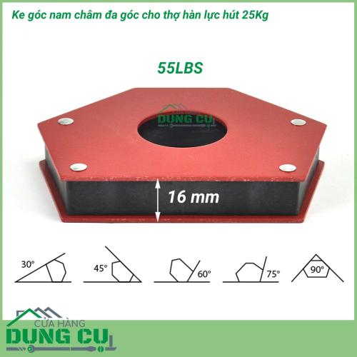 Ke góc nam châm đa giác lực hút 25kg - 55lbs
