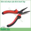 Kìm mỏ nhọn 6inch cán đỏ đen TOP (160mm)