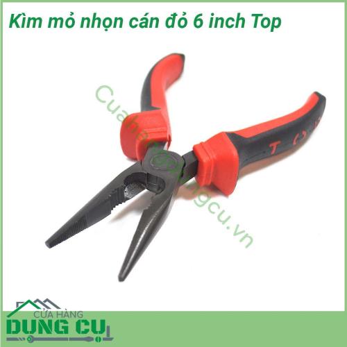 Kìm mỏ nhọn 6inch cán đỏ đen TOP (160mm)