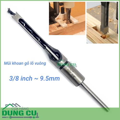 Mũi khoan gỗ đục mộng vuông 3/8inch(9.5mm)