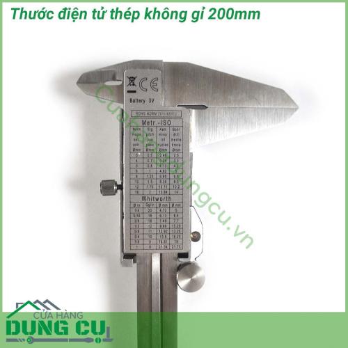 Thước kẹp điện tử 200mm thép không gỉ