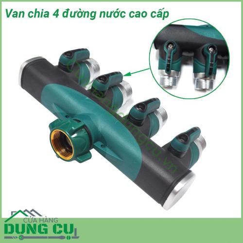 Van chia 4 đường nước có khóa cao cấp