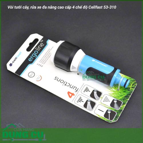 Vòi tưới cây, rửa xe đa năng cao cấp 4 chế độ Cellfast 53-310