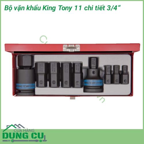 Bộ vặn khẩu 11 chi tiết KingTony chống chịu va đập