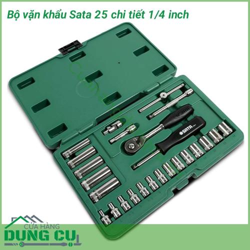 Bộ vặn khẩu 25 chi tiết Sata 1/4 inch cao cấp dành cho thợ