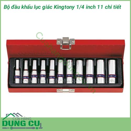 Bộ đầu khẩu 11 chi tiết Kingtony 1/4 inch chất lượng cao