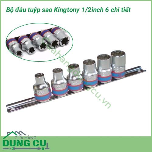 Bộ đầu tuýp sao 1/2inch 6 chi tiết King Tony