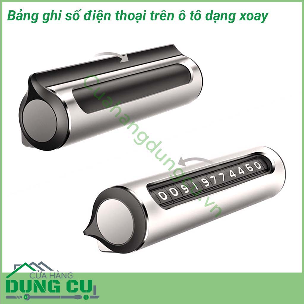 Bảng số điện thoại để trong ô tô dạng xoay