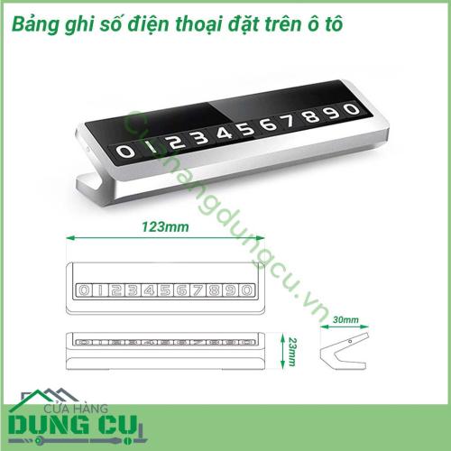 Bảng số điện thoại để trong ô tô khi đỗ xe chữ V