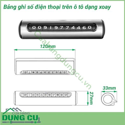 Bảng số điện thoại để trong ô tô dạng xoay