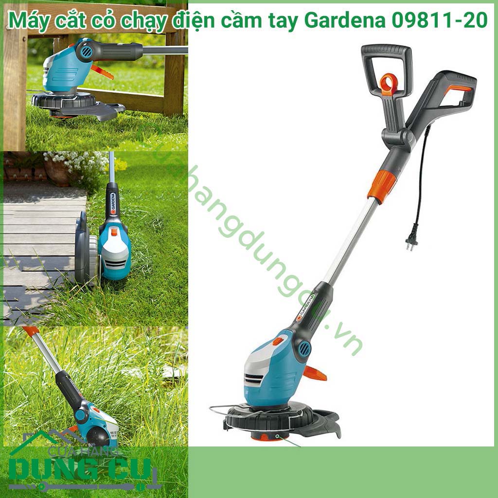 Máy cắt cỏ chạy điện cầm tay Gardena 09811-20 là công cụ mạnh nhất từ ​​dòng tông đơ cắt cỏ của Garden. Tiện lợi trong chức năng và phù hợp với các điều kiện khó khăn trong khu vực rộng lớn. 