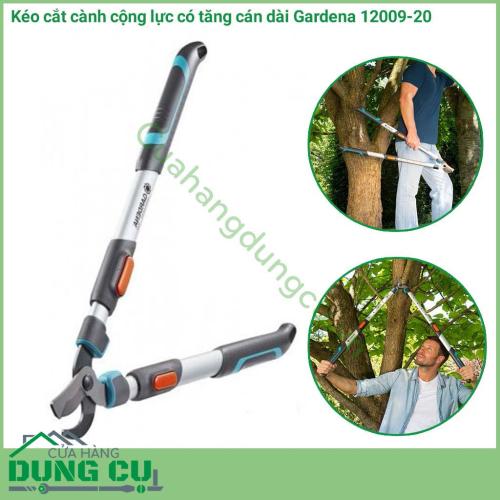 Kéo cắt cành cộng lực có tăng cán dài Gardena 12009-20 là một loại kìm tuyệt vời để cắt gỗ tươi. Lưỡi dao với lớp chống dính đảm bảo vết cắt chính xác, nhẹ nhàng cho cây. Tay cầm thoải mái, chống dính đem lại sự thoải mái cho ngày làm việc hiệu quả.