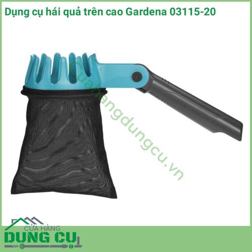 Dụng cụ hái quả trên cao Gardena 03115-20 phù hợp tối ưu để thuận tiện hái trái cây trực tiếp từ cây. Tất cả các loại trái cây sau khi hái được đựng trong túi chắc chắn. Tay cầm đảm bảo thu hoạch thuận tiện.