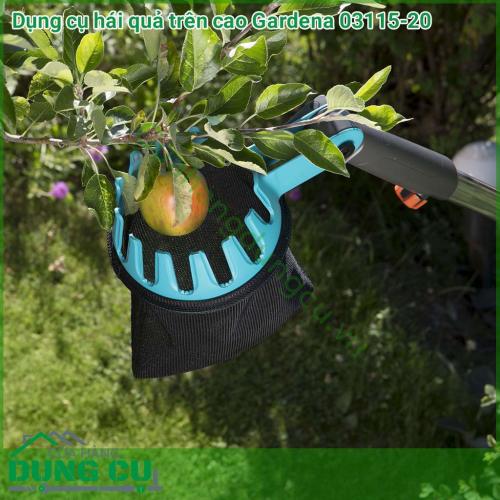 Dụng cụ hái quả trên cao Gardena 03115-20 phù hợp tối ưu để thuận tiện hái trái cây trực tiếp từ cây. Tất cả các loại trái cây sau khi hái được đựng trong túi chắc chắn. Tay cầm đảm bảo thu hoạch thuận tiện.