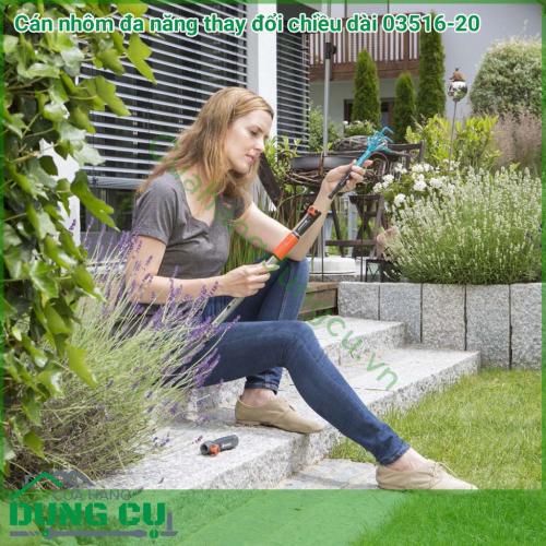 Cán nhôm đa năng thay đổi chiều dài 58-98cm Gardena 03516-20 nhập khẩu Đức. Sản phẩm phụ kiện làm vườn thông minh phù hợp với các sản phẩm xẻng, cào, cuốc làm đất trong khu vườn của bạn. 