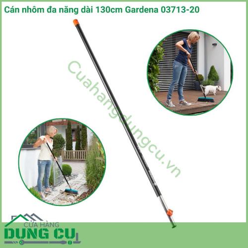 Cán nhôm đa năng Gardena 03713-20 dài 130cm được sản xuất tại nhà máy Gardena đặt tại Cộng hòa Séc, với chất liệu nhôm cao cấp bền và rất nhẹ điều này giúp cho công việc dễ dàng hơn đặc biệt là phụ nữ. Tay cầm của cán được phủ mạ chống trơn tuột.