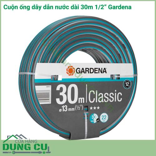 Cuộn ống dây dẫn nước dài 30m 1/2 Gardena 18009-20 là ống dây dẫn nước có chiều dài 30m với đường kính ống 13mm đem đến sự bền bỉ, chắc chắn cho người sử dụng