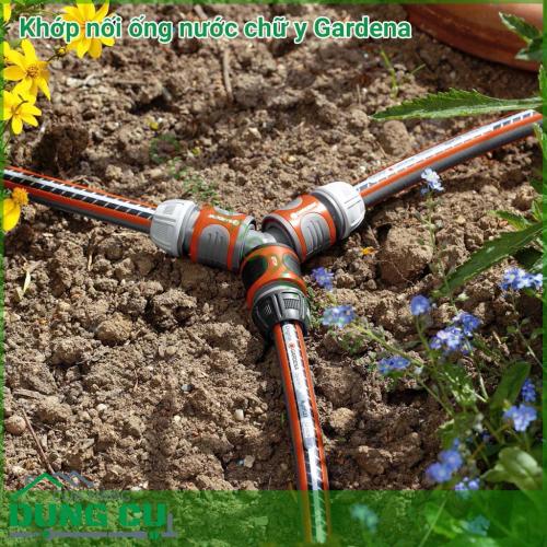 Khớp nối ống nước chữ y Gardena 00934-50 Nếu vườn của bạn chỉ có một nguồn cấp nước nhưng bạn muốn tưới cho 2 khu vực tại cùng một thời điểm bạn có thể sử dụng để vừa có thể tưới cho thảm cỏ trong khi vẫn tưới được cho cả những luống hoa.