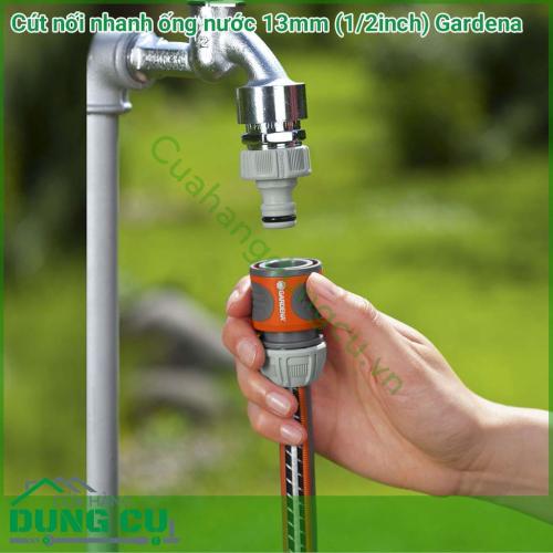 Cút nối nhanh ống nước 13mm 1/2inch Gardena 18215-50 là phụ kiện chính hãng của Gardena. Đây là phụ kiện được sử dụng cho các vòi tưới nước Gardena đáp ứng nhu cầu thay mới phụ kiện của người dùng sau thời gian dài sử dụng