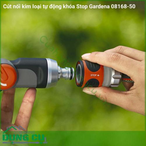 Cút nối kim loại tự khóa 13mm Gardena 08168-50 1/2'' được làm bằng kim loại chất lượng cao là phụ kiện chính hãng của Gardena. Đây là cút nối chuyên dụng cho vòi tưới vườn của hãng Gardena.