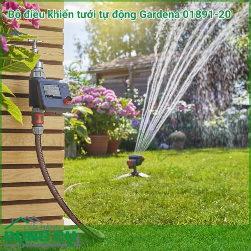 Bộ điều khiển hẹn giờ tưới tự động Gardena 01891-20 giúp cho việc tưới tiêu của bạn được lên kế hoạch tưới một cách linh hoạt. Bộ điều khiển có thế lên được 3 lịch trình tưới riêng biệt cho ba khung thời gian khác nhau.