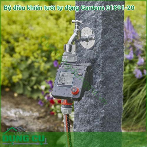 Bộ điều khiển hẹn giờ tưới tự động Gardena 01891-20 giúp cho việc tưới tiêu của bạn được lên kế hoạch tưới một cách linh hoạt. Bộ điều khiển có thế lên được 3 lịch trình tưới riêng biệt cho ba khung thời gian khác nhau.