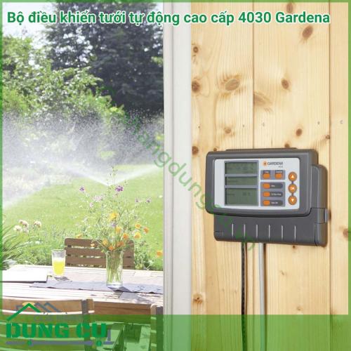 Bộ điều khiển tưới tự động cao cấp 4030 Gardena 01283-20 sử dụng bộ điều khiển Gardena giúp cho việc tưới tiêu của bạn luôn đúng giờ và thuận tiện ngay cả những lúc bạn không có ở nhà, bạn sẽ tiết kiệm được nhiều thời gian hơn.