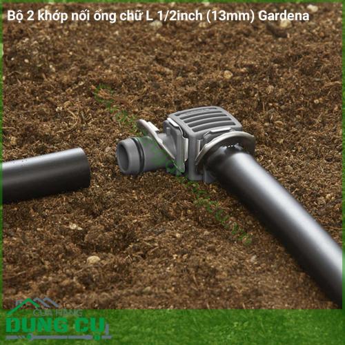 Bộ 2 khớp nối ống chữ L 1/2 inch (13mm) Gardena 08382-20 là một phần trong hệ thống tưới nhỏ giọt Gardena sử dụng để kết nối cho việc đi đường ống tưới.