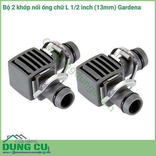 Bộ 2 khớp nối ống chữ L 1/2 inch (13mm) Gardena 08382-20 là một phần trong hệ thống tưới nhỏ giọt Gardena sử dụng để kết nối cho việc đi đường ống tưới.