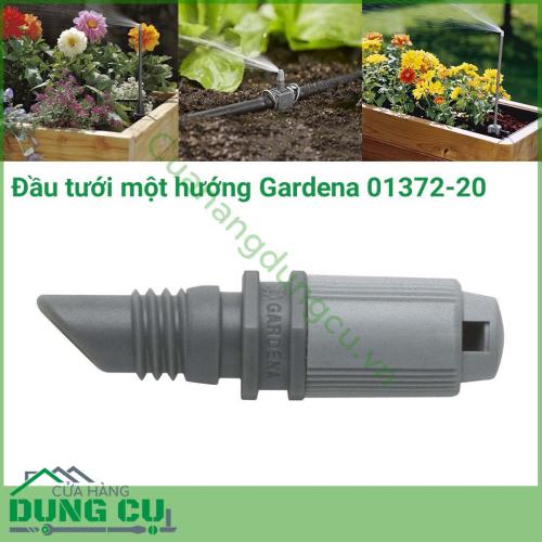 Đầu tưới một hướng Gardena 01372-20 là dòng sản phẩm nằm trong hệ thống tưới nhỏ giọt của hãng Gardena, đầu tưới thích hợp đặt tại vị trí có khoảng không gian hẹp và dài như những luống hoa trồng sát tường