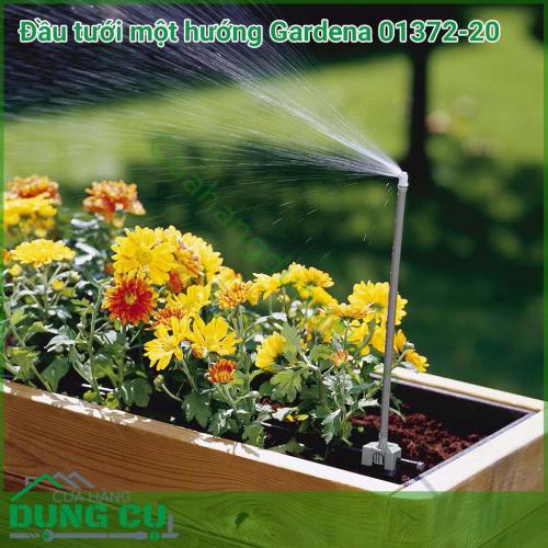 Đầu tưới một hướng Gardena 01372-20 là dòng sản phẩm nằm trong hệ thống tưới nhỏ giọt của hãng Gardena, đầu tưới thích hợp đặt tại vị trí có khoảng không gian hẹp và dài như những luống hoa trồng sát tường