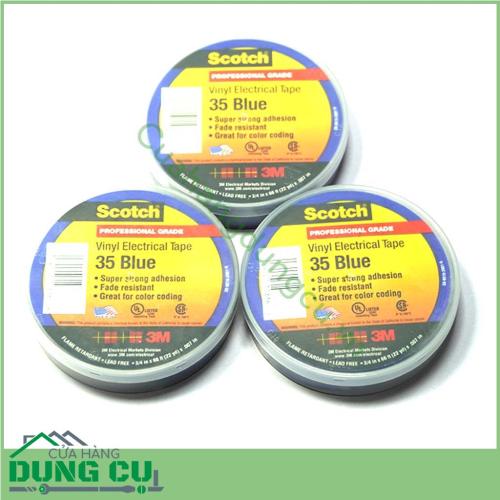 Băng kéo điện cao cấp 3M Scotch 35 Blue là loại keo chống cháy thân thiện với môi trường an toàn cho bạn có thể sử dụng trong điều kiện thời tiết thay đổi liên tục