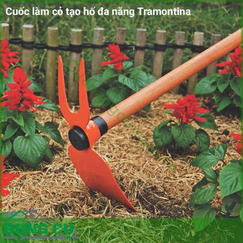 Cuốc làm vườn - tạo hố đa năng Tramontina có thể được sử dụng trong nông nghiệp, trồng cây ăn quả và làm vườn để đào đất. Nó cũng giúp định hình các hạt giống hoa, để mở các luống và rãnh trong đất, và với các công dụng khác tương tự như cuốc vườn.