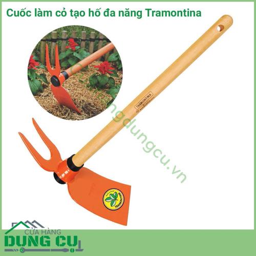 Cuốc làm vườn - tạo hố đa năng Tramontina có thể được sử dụng trong nông nghiệp, trồng cây ăn quả và làm vườn để đào đất. Nó cũng giúp định hình các hạt giống hoa, để mở các luống và rãnh trong đất, và với các công dụng khác tương tự như cuốc vườn.