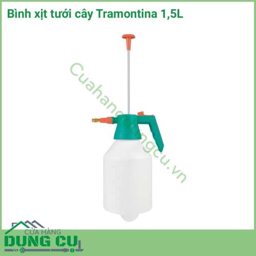 Bình xịt tưới cây 1.5L Tramontina với hệ thống áp suất phun tự động là một lựa chọn lý tưởng để áp dụng thuốc trừ sâu, thuốc diệt cỏ, thuốc diệt nấm, dung dịch tự nhiên, phân bón,. và bình xịt giúp hỗ trợ việc tưới cây nhanh chóng hơn.