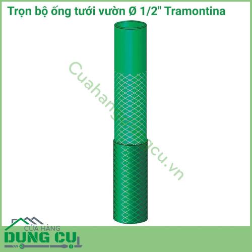 Trọn bộ ống tưới vườn Ø 1/2″ Tramontina dài 6m là loại ống có độ chắc chắn, độ bền cao thích hợp cho bạn dùng tưới vườn, tưới cảnh quan, hay có thể dùng tải nước xịt rửa xe, vệ sinh nhà cửa, chuồng trại.