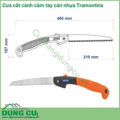 Cưa gỗ cầm tay cán nhựa cao cấp dài 8 inch Tramontina được sản xuất tại Brazil thuộc thương hiệu Tramontina. Lưỡi cưa linh hoạt và lưỡi kéo dài được làm bằng thép carbon đặc biệt.