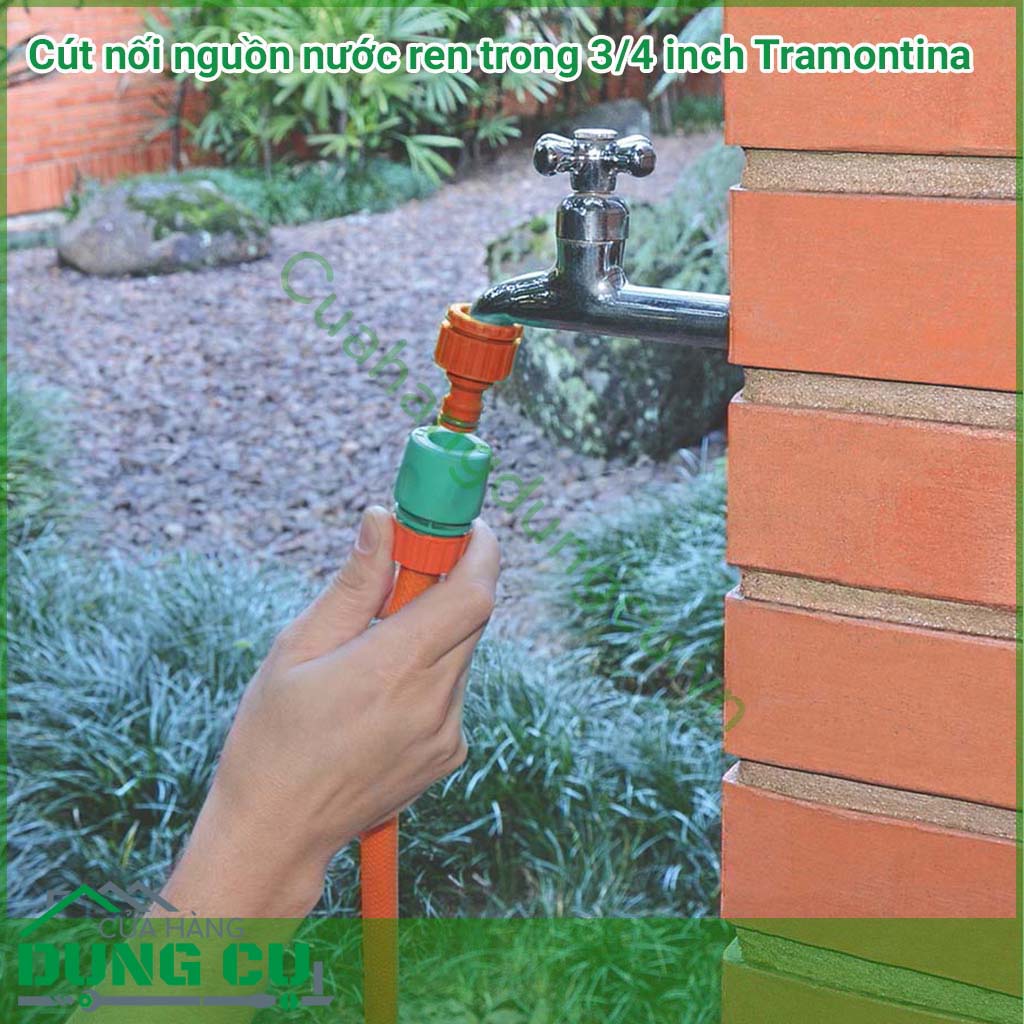 Cút nối nguồn nước ren trong 3/4 inch Tramontina là cút nối thông minh được sản xuất tại Brazil thuộc thương hiệu tập đoàn Tramontina. . Sản phẩm được sản xuất với chất liệu chất lượng cao, đảm bảo độ bền, chống chịu tốt dùng tưới cây.