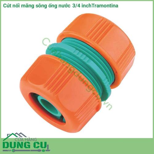 Cút nối măng sông ống nước 3/4 inch Tramontina nối nhanh vòi tưới cầm tay với ống tưới đường kính ngoài 3/4 inch, nối nhanh nguồn nước có ren (đã được gắn cút nối ren) với ống tưới, nối nhanh các thiết bị có khớp với ống nước