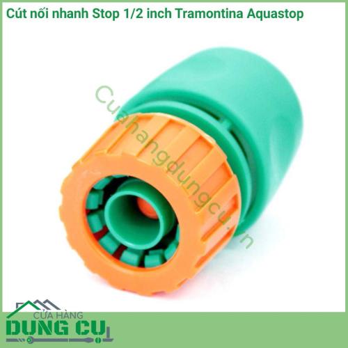 Cút nối nhanh STOP nối ống nước với thiết bị tưới 1/2 inch Tramontina Aquastop giúp bạn kết nối dễ dàng và nhanh chóng. Sản phẩm được sản xuất với chất liệu chất lượng cao, đảm bảo độ bền, chống chịu tốt dùng kết nối ống tưới cây.