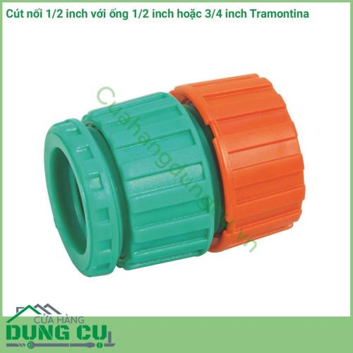 Cút nối ống 1/2 inch với ống 1/2 inch hoặc 3/4 inch Tramontina được làm bằng chất liệu nhựa cao cấp đảm bảo độ bền cao, chống chịu tốt.