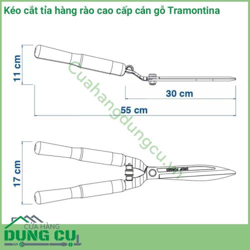 Kéo cắt tỉa hàng rào cao cấp cán gỗ Tramontina được rèn bằng thép carbon không gỉ , giúp nó có khả năng chống chịu cao hơn và ít bị mài mòn hơn trong quá trình sử dụng.