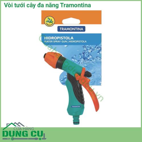 Vòi tưới cây đa năng Tramontina là sản phẩm được sản xuất với chất liệu chất lượng cao dùng cho tưới cây. Dùng để tưới vườn, phun xịt rửa xe và tưới rau rất tiện lợi.