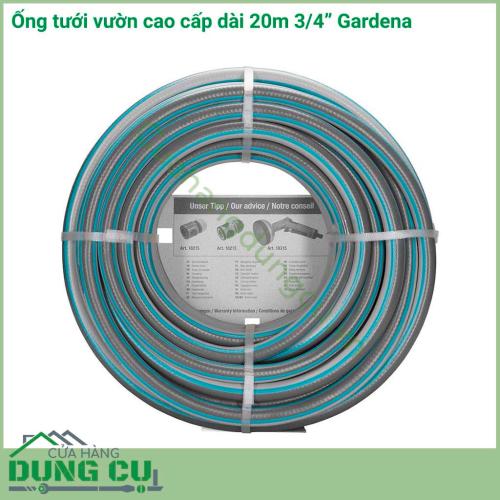 Ống tưới vườn cao cấp dài 20m 3/4 inch Gardena là ống dây dẫn nước có chiều dài 20m với đường kính ống 19mm đem đến sự bền bỉ, chắc chắn cho người sử dụng.