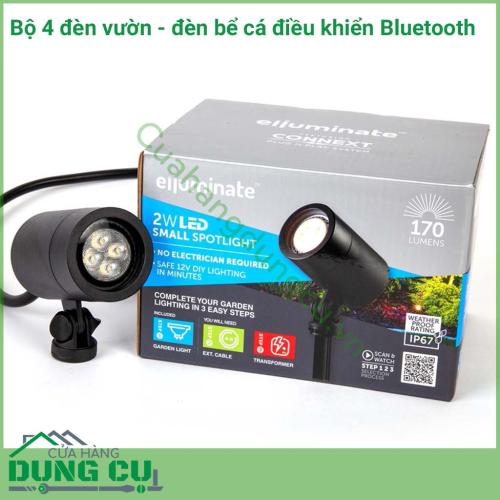 Thêm một bầu không khí thú vị bằng cách chiếu sáng cho khu vườn vào buổi đêm với Bộ 4 kít đèn vườn - đèn bể cá Elluminate Bluetooth. Đây là những ứng cử viên hoàn hảo cho việc chiếu sáng khu vườn xinh đẹp của bạn vào buổi đêm.