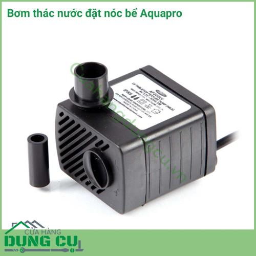 Bơm thác nước đặt nóc bể cá cảnh  Aquapro AP200LV. Đây là loại máy bơm nhỏ nhất trong các dòng sản phẩm của Aquapro và là giải pháp lý tưởng cho các thác nước hoặc đài phun trong bể cá để bàn.