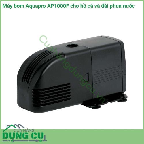 Máy bơm cho hồ cá - đài phun nước Aquapro AP1000F giúp cho việc tạo ra một đài phun nước rất dễ dàng. Máy bơm & đài phun nước Aquapro AP1000F hoàn hảo cho các ao / hồ thủy sinh / bể cá koi nhỏ công suất dưới 1000 lít.​​​​​​​