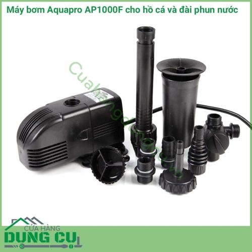 Máy bơm cho hồ cá - đài phun nước Aquapro AP1000F giúp cho việc tạo ra một đài phun nước rất dễ dàng. Máy bơm & đài phun nước Aquapro AP1000F hoàn hảo cho các ao / hồ thủy sinh / bể cá koi nhỏ công suất dưới 1000 lít.​​​​​​​