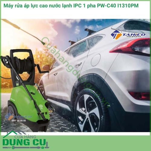 Máy rửa áp lực cao nước lạnh IPC 1 pha PW-C40 I1310PM dùng để xịt rửa làm sạch xe ,vệ sinh máy móc vệ sinh các bề mặt khác nhau bằng dòng nước phun áp lực cao.